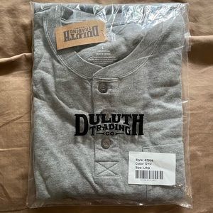 Duluth Trading Co. Grey Long Sleeve Henley | Size L